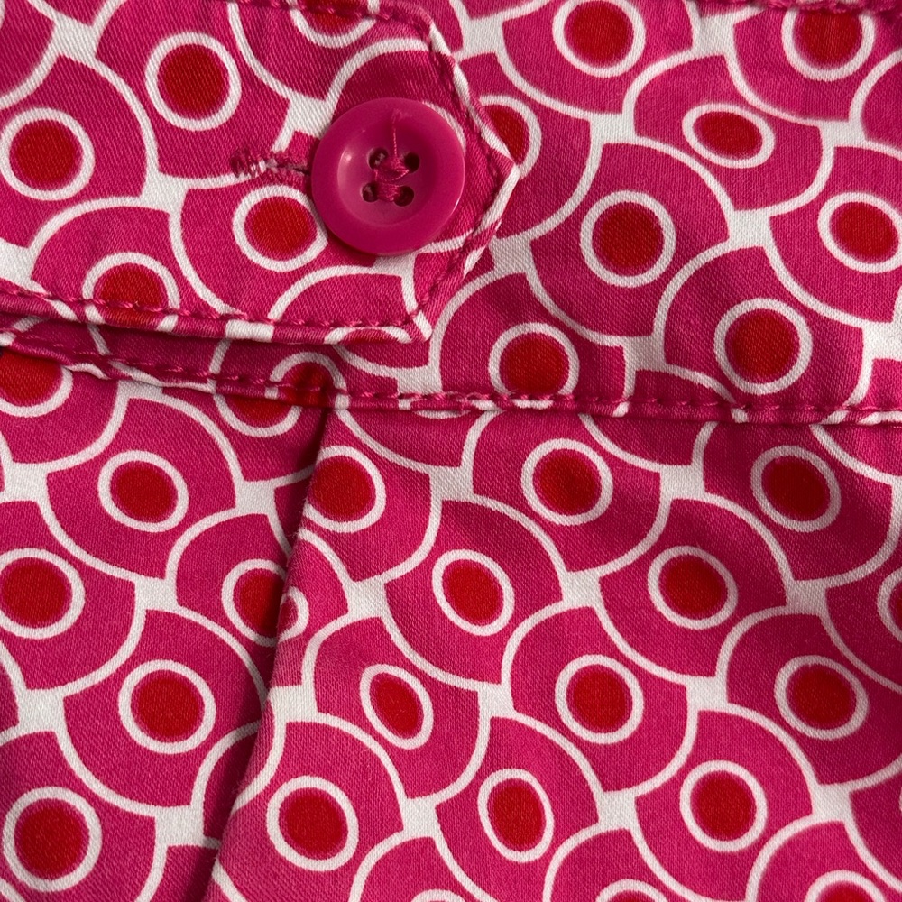 New York & Company Pink and White Geometric Shorts